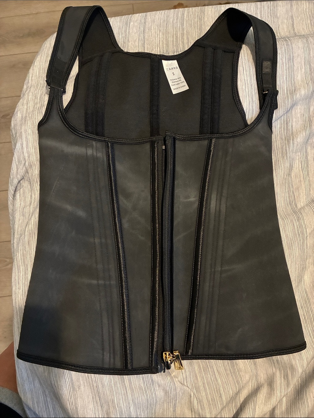Anna Black Front-Hook Waist Cincher Vest